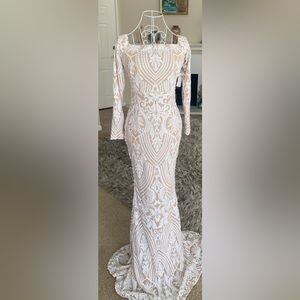 Mermaid sequin evening gown.